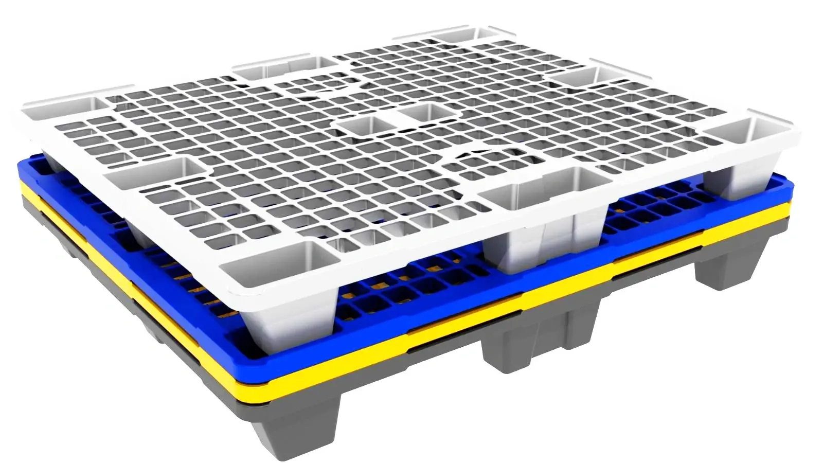 120x100 Plastic Export Pallet - Open Deck