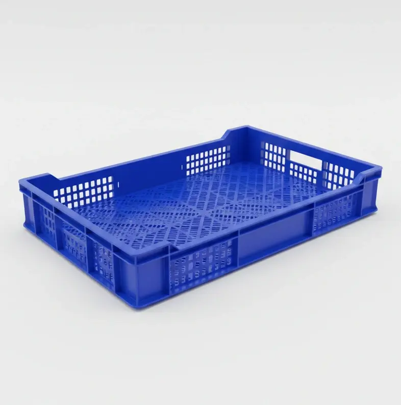 60x40x10 Delikli Teraslı Plastik Kasa