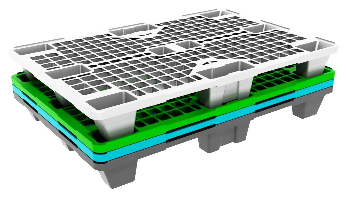 120x80 Plastic Export Pallet - Open Deck